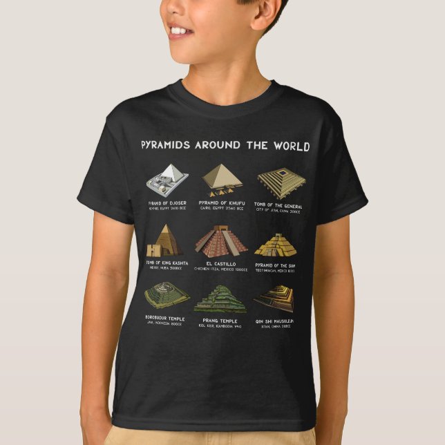 Pyramids Of The World Archaeology Civilisations T-Shirt (Front)
