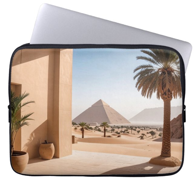 Pyramids & Palm Trees Laptop Sleeve (Front)