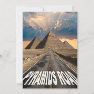 Pyramids Road Egypt Desert Landmark Art Holiday Card