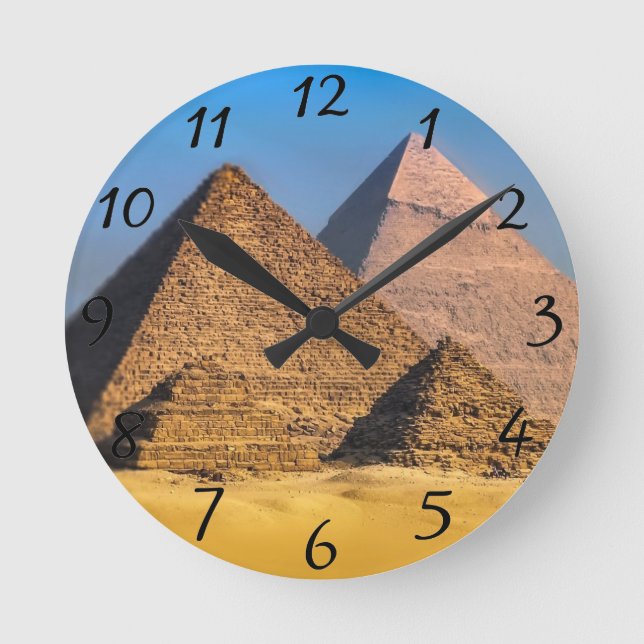 Pyramids Round Clock (Front)