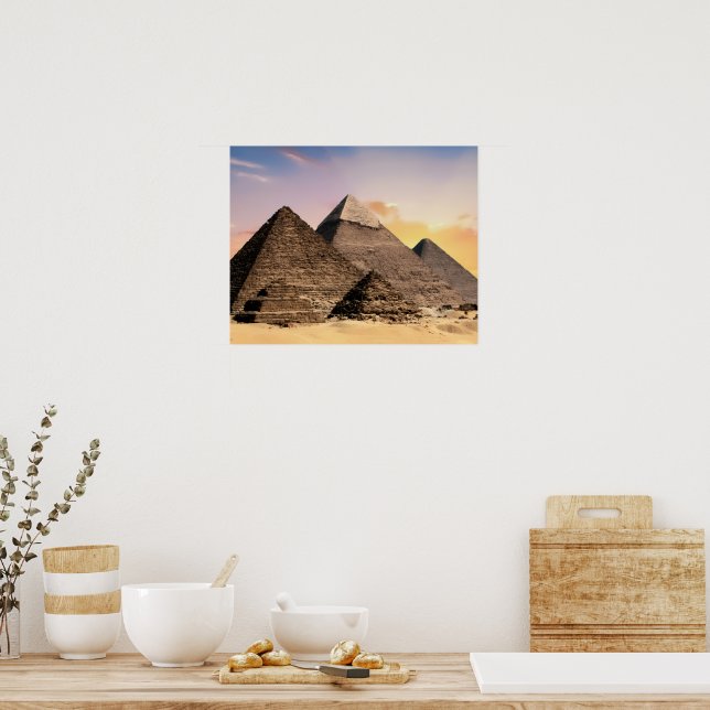 Pyramids Sphinx Ancient Egypt Khufu Pyramid Poster (Kitchen)