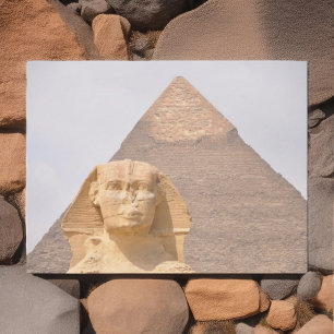 Pyramids Sphinx Pharaoh ancient Egypt Giza Trip Postcard