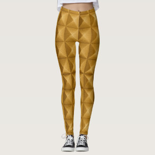 Pyramids, triangles golden texture leggings