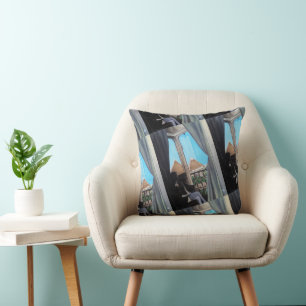 Pyramisa Hotel Painting by Alfred Fox Cushion