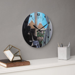 Pyramisa Hotel Painting by Alfred Fox Large Clock