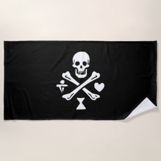 Pyrate Saga Jolly Roger beach towel