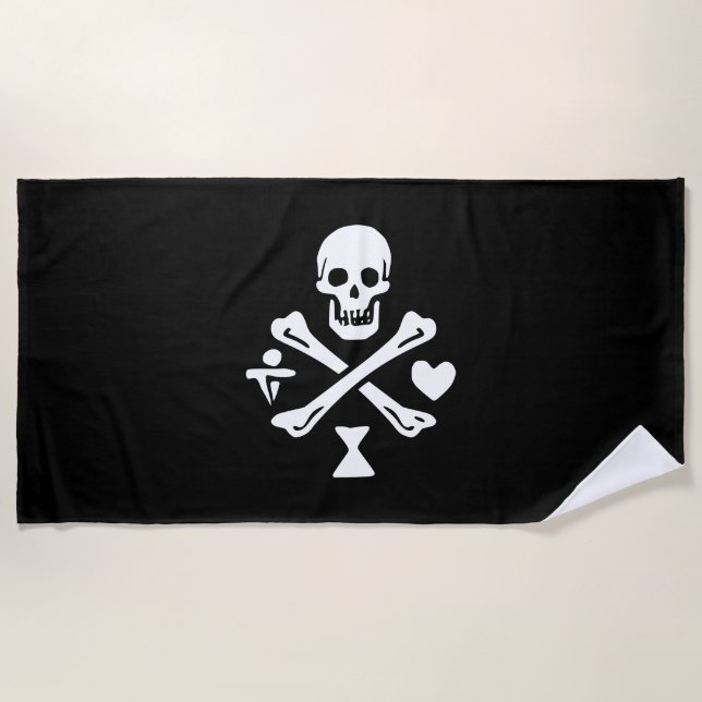 Pyrate Saga Jolly Roger beach towel (Front)