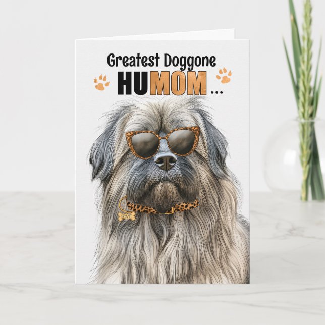 Pyrenean Shepherd Best HuMOM Ever Mother's Day Holiday Card (Front)