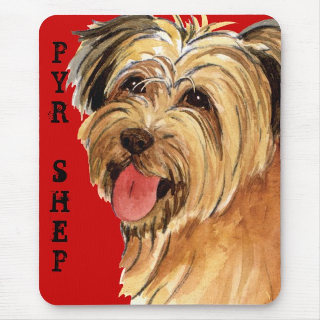 Pyrenean Shepherd Colour Block Mouse Pad (Front)