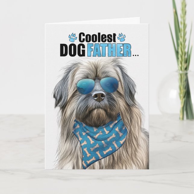 Pyrenean Shepherd Coolest Dad Ever Father's Day Holiday Card (Front)