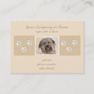 Pyrenean Shepherd Painting - Cute Original Dog Art Business Card
