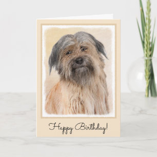 Pyrenean Shepherd Painting - Cute Original Dog Art Card