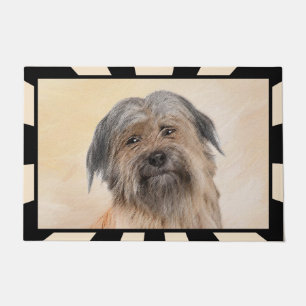 Pyrenean Shepherd Painting - Cute Original Dog Art Doormat