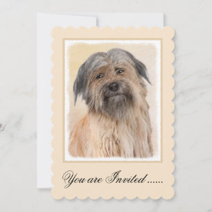 Pyrenean Shepherd Painting - Cute Original Dog Art Invitation