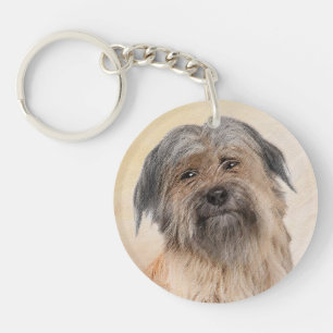 Pyrenean Shepherd Painting - Cute Original Dog Art Key Ring