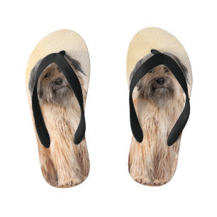 Pyrenean Shepherd Painting - Cute Original Dog Art Kid's Thongs