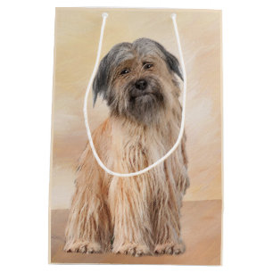 Pyrenean Shepherd Painting - Cute Original Dog Art Medium Gift Bag