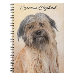 Pyrenean Shepherd Painting - Cute Original Dog Art Notebook