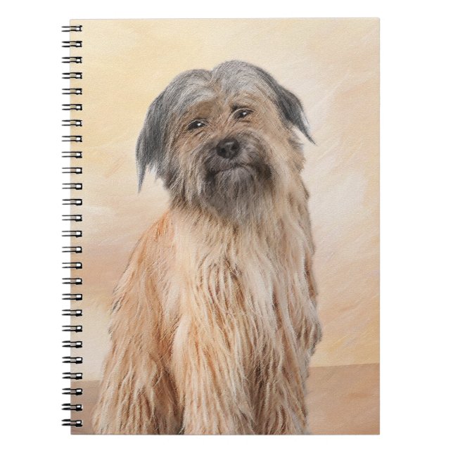 Pyrenean Shepherd Painting - Cute Original Dog Art Notebook (Front)
