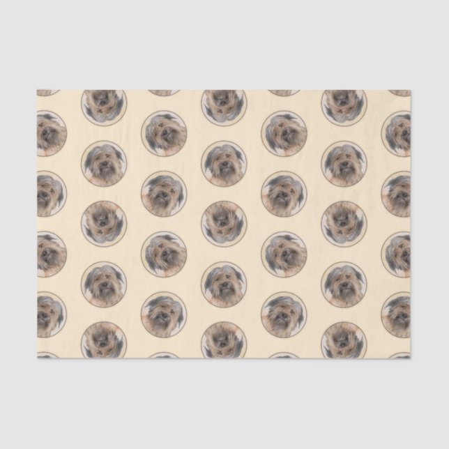 Pyrenean Shepherd Painting Long-Haird Fawn Dog Art Tissue Paper (Front)
