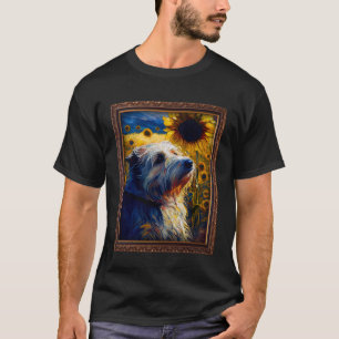 Pyrenean Shepherd Painting Sunflower Flower Mum Wo T-Shirt
