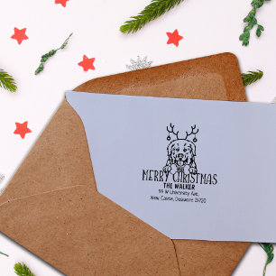 Pyrenees Dog Christmas Return Address  Rubber Stamp