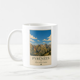 Pyrénées France – Alpines Illustrated Landscape Coffee Mug