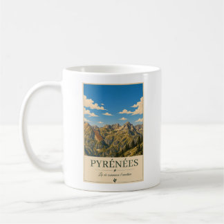 Pyrénées France – Alpines Illustrated Landscape Coffee Mug