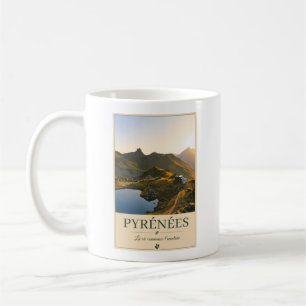 Pyrénées France – Lake Illustrated Landscape Coffee Mug