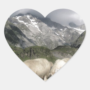 pyrenees landscape heart sticker