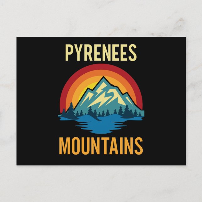 Pyrenees Mountains Sunset Postcard (Front)