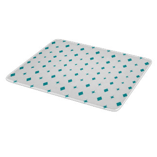 Pyrex Diamonds & Stars Glass Cutting Board 6"x7"