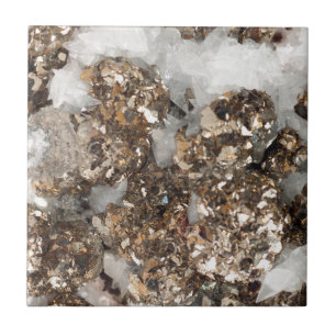 Pyrite and Quartz Tile