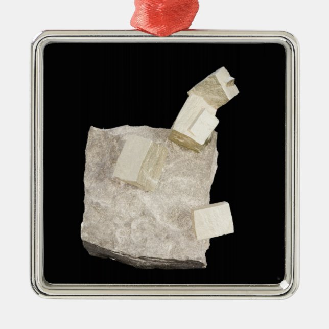 Pyrite Crystals in Shale Metal Tree Decoration (Front)