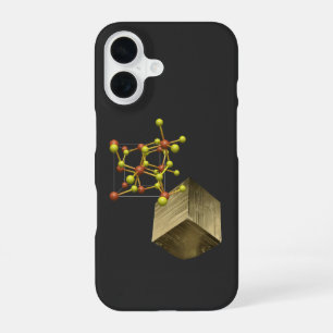 Pyrite Mineral Crystal Structure iPhone 16 Case