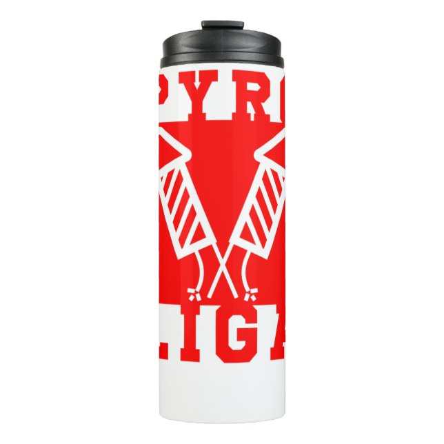 Pyro Liga Pyrotechnician Firecracker Firework Gift Thermal Tumbler (Front)