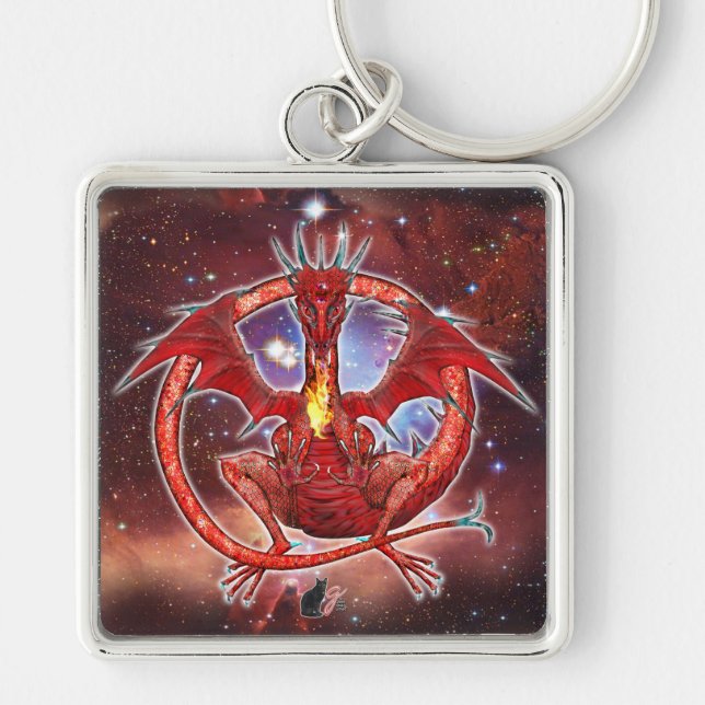 Pyrope Cosmic Dragon  Keychain (Front)