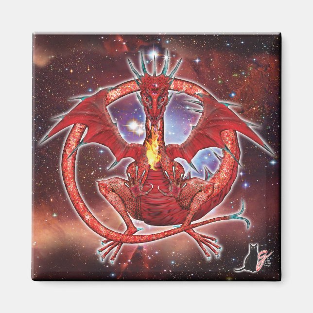 Pyrope Cosmic Dragon Magnet (Front)