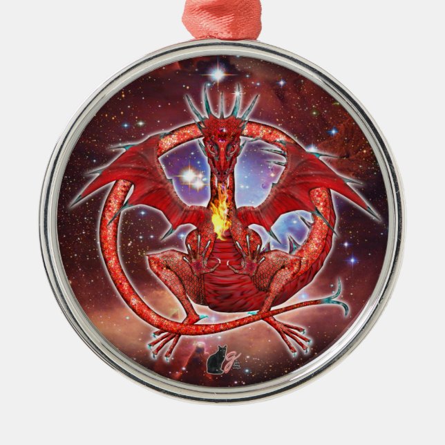 Pyrope Cosmic Dragon Ornament (Front)