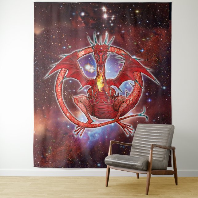 Pyrope Cosmic Dragon  Tapestry (In Situ)
