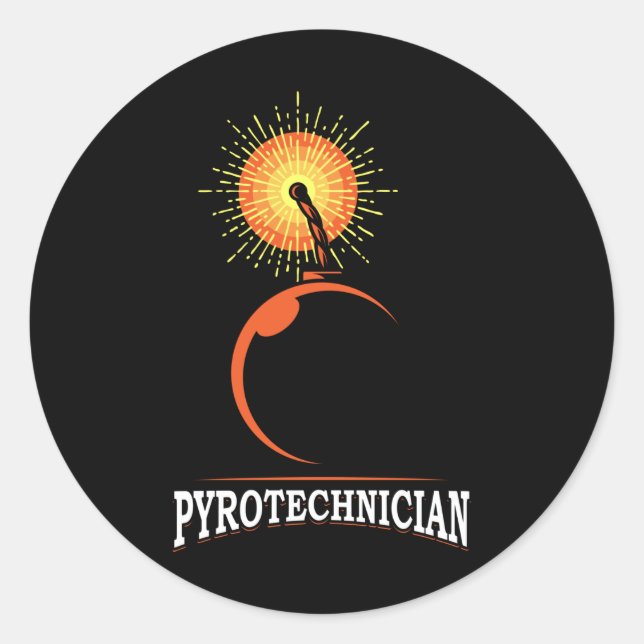 Pyrotechnician Crew Pyrotechnics Pyro Show Classic Round Sticker (Front)