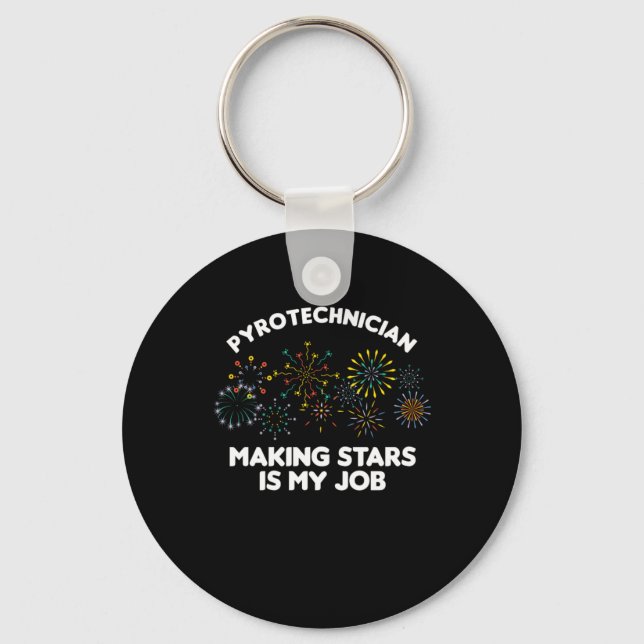 Pyrotechnician Making Stars Firework Pyro Fun Gift Key Ring (Front)