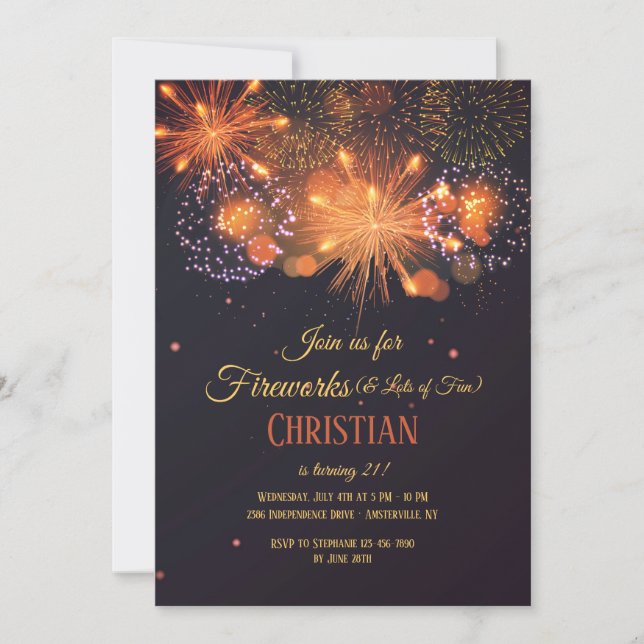 Pyrotechnics Birthday Party Invitation (Front)
