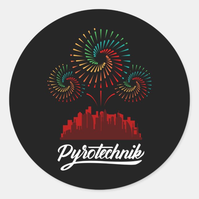 Pyrotechnics Pyrotechnician Crew Pyro Show Classic Round Sticker (Front)