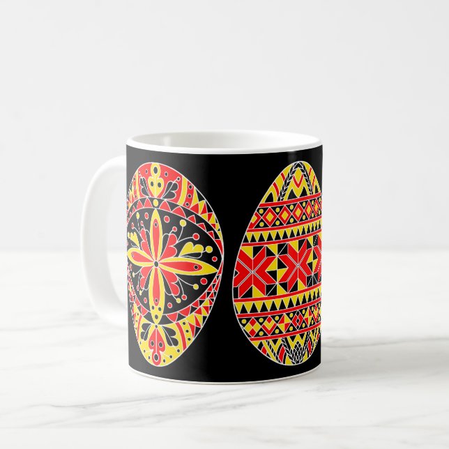 Pysanki Easter Eggs Coffee Mug (Front Left)