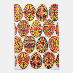 Pysanki Easter Eggs Tea Towel