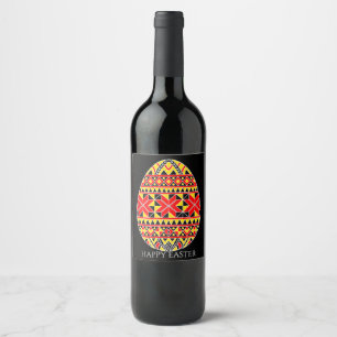 Pysanki Easter Eggs Wine Label