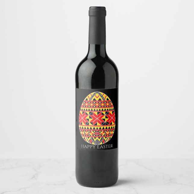 Pysanki Easter Eggs Wine Label (Front)