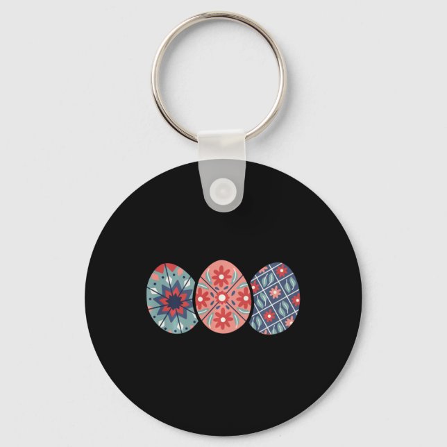 Pysanky Easter Eggs Long Sleeve  Key Ring (Front)