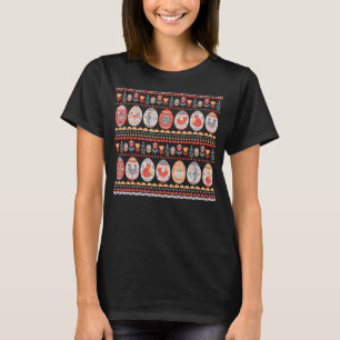 Pysanky Pattern Painted Eggs Happy Easter Day Egg T-Shirt